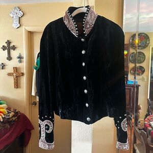 Beautiful Double D Rand Wear Studded Velvet Jacket